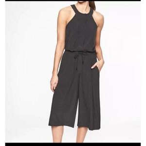 Athleta Mercer Gray Romper‎ Jumpsuit Wide Leg Quick Drying Pockets Size 6